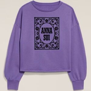 NWT Anna Sui x Old Navy Purple Sweatshirt Purple Logo Medium or 3XL (XXX-Large)